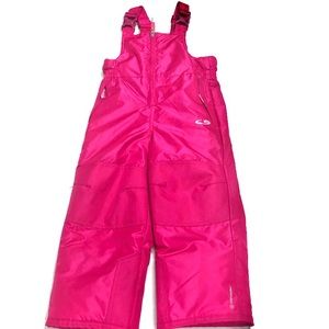 Girls got pink champion adjustable snow bibs